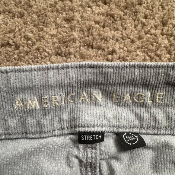 American Eagle Pants Womens 2 28x31 Mid Rise High Rise Kick Boot Corduroy Grey - Picture 5 of 14